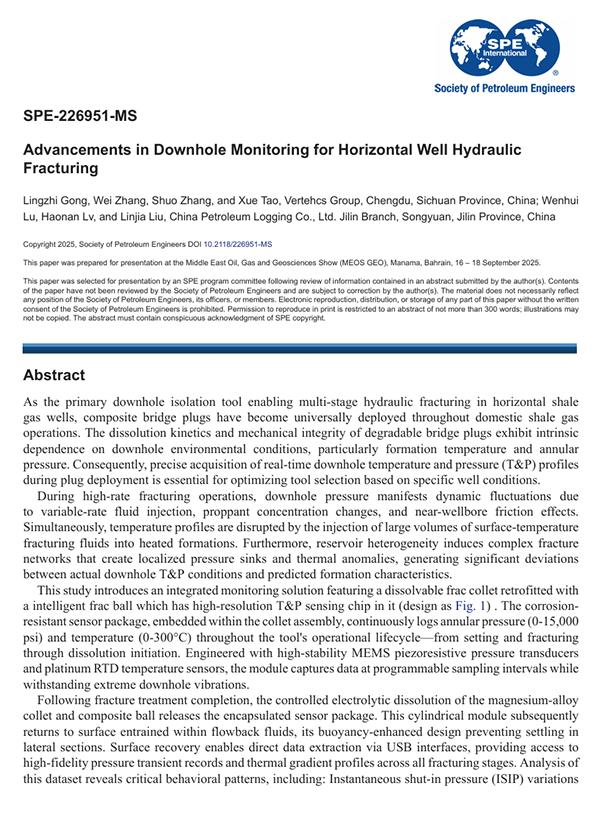 September 2025 · SPE-226951-MS · Advancements in Downhole Monitoring for Horizontal Well Hydraulic Fracturing (MEOS GEO)